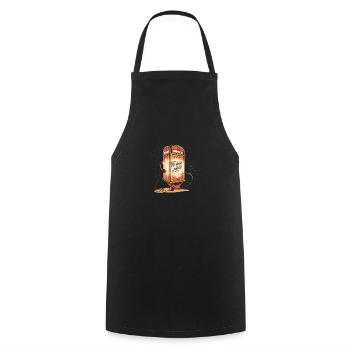 NEVER FORGET PHONE - Cooking Apron - black - Front - AI Model Male 185 dark (185cm)