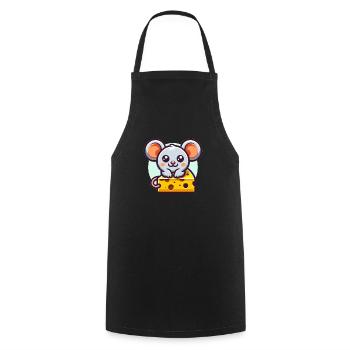 Mouse with cheese - Cooking Apron - black - Front - AI Model Male 185 dark (185cm)