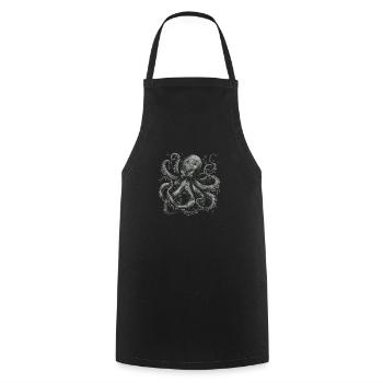 Grimmiger Kraken - Kochschürze - Schwarz - Vorne - AI Model Male 185 dark (185cm)