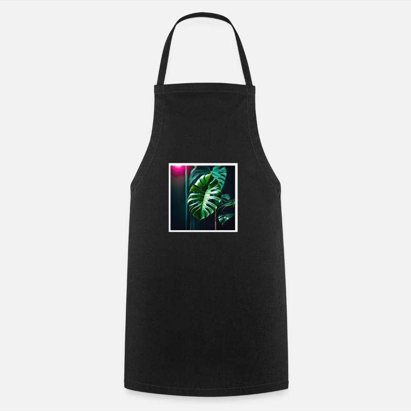 Monstera Leafs#2 - Kochschürze - Schwarz