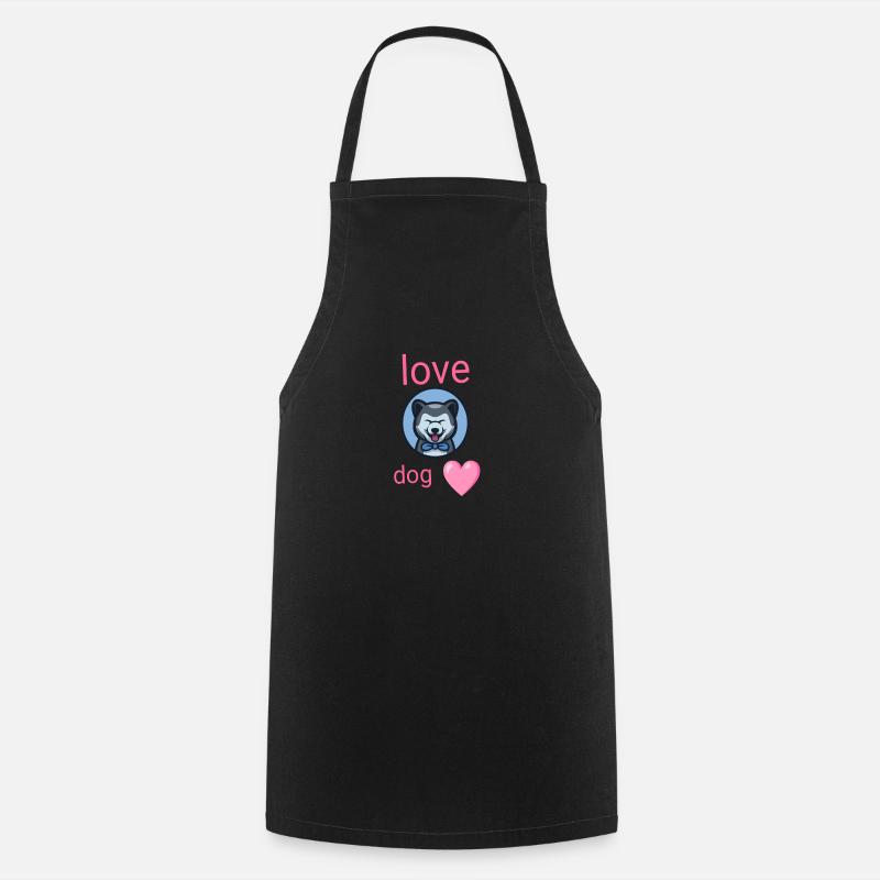 Love dog - Cooking Apron - black