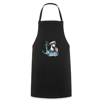 MARIN PASSION DU SUD - Tablier de cuisine - noir - Devant - AI Model Male 185 dark (185cm)