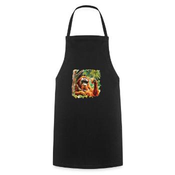 cool orangutan - Cooking Apron - black - Front - AI Model Male 185 dark (185cm)
