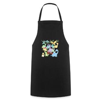Dino party - Cooking Apron - black - Front - AI Model Male 185 dark (185cm)
