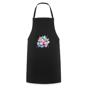 splash drop liquid abstract background water wave - Cooking Apron - black - Front - AI Model Male 185 dark (185cm)