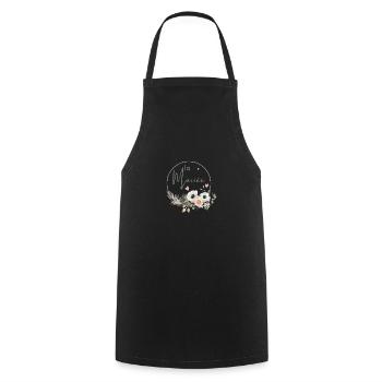 Bridal Crown Boho Flowers - Cooking Apron - black - Front - AI Model Male 185 dark (185cm)