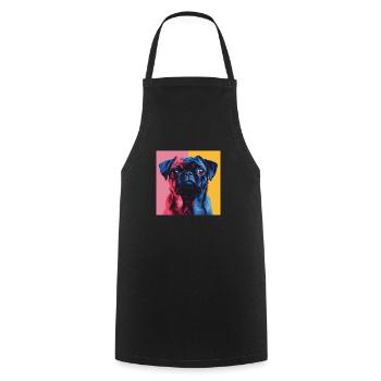 Mops - Kochschürze - Schwarz - Vorne - AI Model Male 185 dark (185cm)