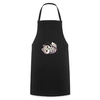 Petit loup mignon - Tablier de cuisine - noir - Devant - AI Model Male 185 dark (185cm)