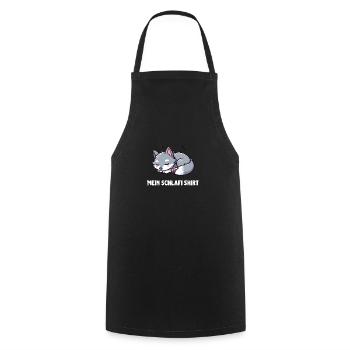 Petit loup endormi mignon - Tablier de cuisine - noir - Devant - AI Model Male 185 dark (185cm)
