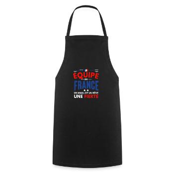 équipe de France un maillot un rêve une fierté - Tablier de cuisine - noir - Devant - AI Model Male 185 dark (185cm)