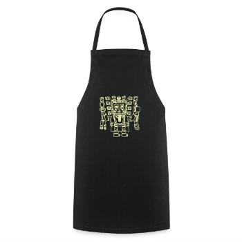 Maya Mexique Aztèque Mexicain Tribar Crâne Indien Inca - Tablier de cuisine - noir - Devant - AI Model Male 185 dark (185cm)