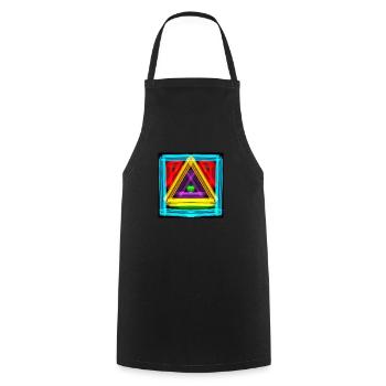 Colorful geometric design - Cooking Apron - black - Front - AI Model Male 185 dark (185cm)