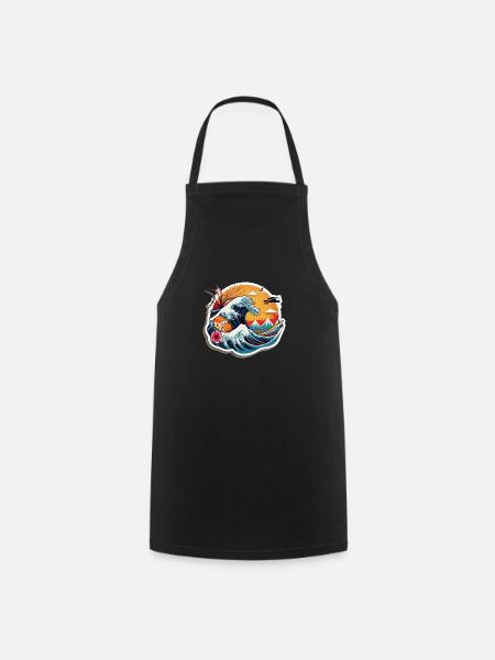Japan Sushi Sea - Cooking Apron - black