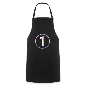 Pastel "One" 1- ApriNoeScor - Cooking Apron - black - Front - AI Model Male 185 dark (185cm)