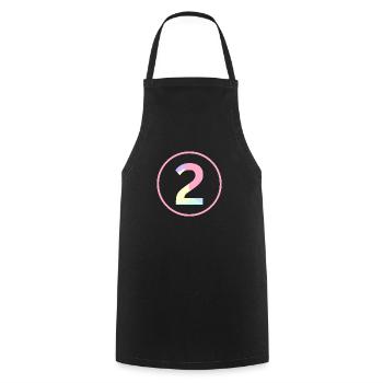 Pastel "Two" 2 - ApriNoeScor - Cooking Apron - black - Front - AI Model Male 185 dark (185cm)