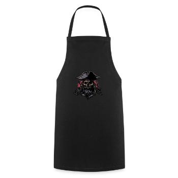 Crâne de pirate - Tablier de cuisine - noir - Devant - AI Model Male 185 dark (185cm)