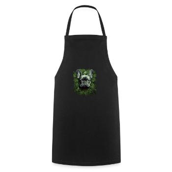 Portrait Bouledogue Français - Tablier de cuisine - noir - Devant - AI Model Male 185 dark (185cm)
