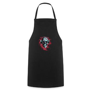 Zombie Skull Disc Jockey - Tablier de cuisine - noir - Devant - AI Model Male 185 dark (185cm)