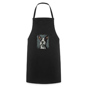 Bull terrier - Tablier de cuisine - noir - Devant - AI Model Male 185 dark (185cm)