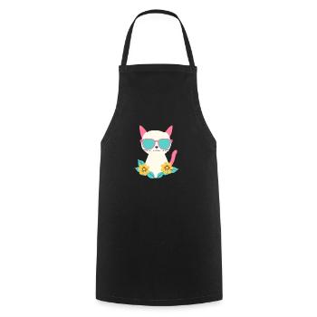 Chat - Tablier de cuisine - noir - Devant - AI Model Male 185 dark (185cm)