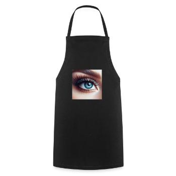 bleu yeux - Tablier de cuisine - noir - Devant - AI Model Male 185 dark (185cm)