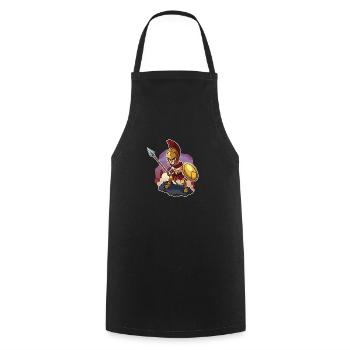 Leonidas the Lion of Sparta - Cooking Apron - black - Front - AI Model Male 185 dark (185cm)