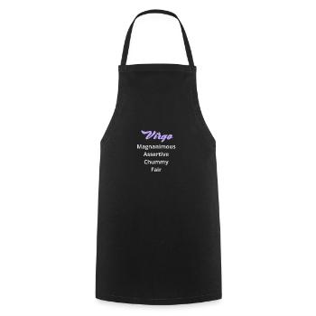 Logo signe astrologique "Vierge" - Tablier de cuisine - noir - Devant - AI Model Male 185 dark (185cm)