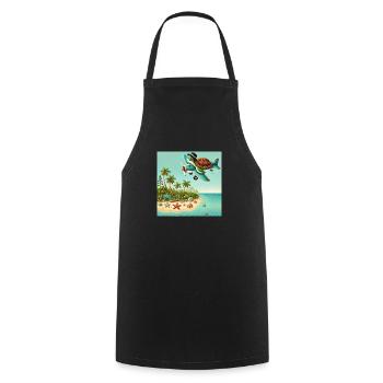 Pilot villain - Cooking Apron - black - Front - AI Model Male 185 dark (185cm)