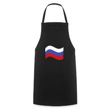 Drapeau de la Russie - Tablier de cuisine - noir - Devant - AI Model Male 185 dark (185cm)