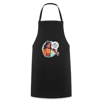 Right compliments always spark a smile - Cooking Apron - black - Front - AI Model Male 185 dark (185cm)