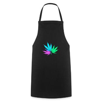 Feuilles de chanvre colorées - Tablier de cuisine - noir - Devant - AI Model Male 185 dark (185cm)
