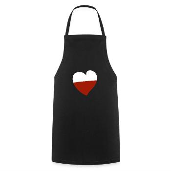 Pologne Cœur - Tablier de cuisine - noir - Devant - AI Model Male 185 dark (185cm)