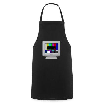 CRT design -No signal (bands) - Cooking Apron - black - Front - AI Model Male 185 dark (185cm)