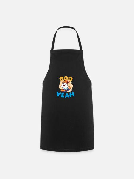 BooYeah Fun Halloween Motif - Cooking Apron - black