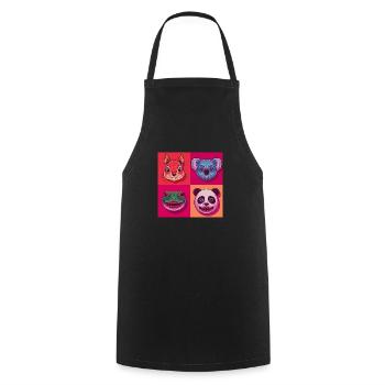 Pop Art Smile Koala Panda Frog horror Halloween - Cooking Apron - black - Front - AI Model Male 185 dark (185cm)