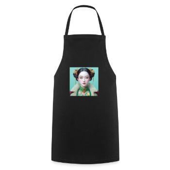 Butterfly Girl - Cooking Apron - black - Front - AI Model Male 185 dark (185cm)