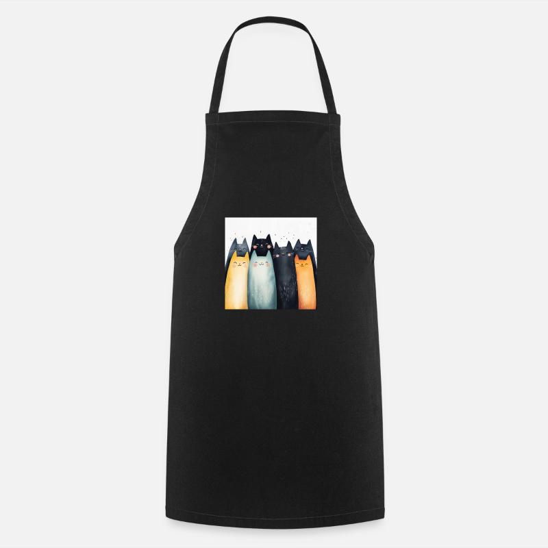 Chats souriants - Tablier de cuisine - noir
