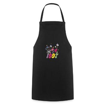Year of birth 1997 wildflowers - Cooking Apron - black - Front - AI Model Male 185 dark (185cm)