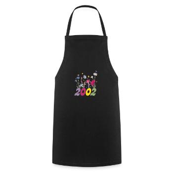 Année de naissance 2000 fleurs sauvages - Tablier de cuisine - noir - Devant - AI Model Male 185 dark (185cm)