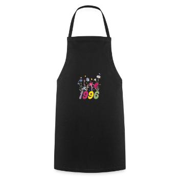 Year of birth 1996 wildflowers - Cooking Apron - black - Front - AI Model Male 185 dark (185cm)