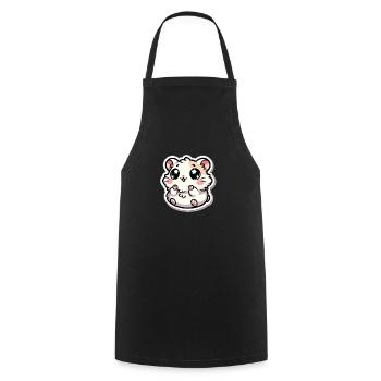 Chubby Hamster - Cute and Fluffy - Cooking Apron - black - Front - AI Model Male 185 dark (185cm)