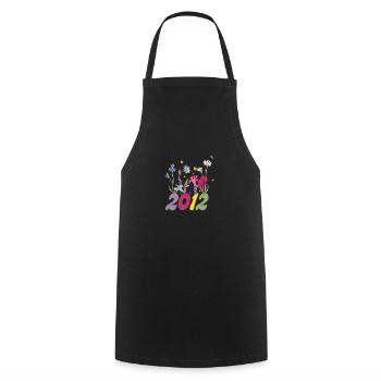Year of birth 2012 wildflowers - Cooking Apron - black - Front - AI Model Male 185 dark (185cm)