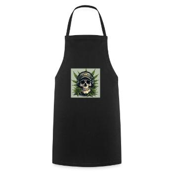 Skull With A Cap - Cooking Apron - black - Front - AI Model Male 185 dark (185cm)