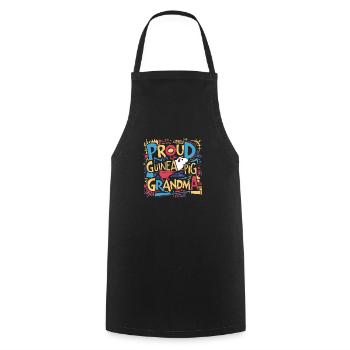 Mamie Cochon d’Inde - Fière grand-mère - Tablier de cuisine - noir - Devant - AI Model Male 185 dark (185cm)
