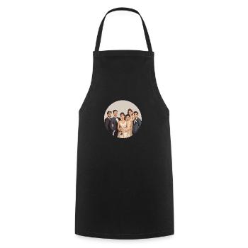 Élégance et joie – Le moment parfait du mariage - Tablier de cuisine - noir - Devant - AI Model Male 185 dark (185cm)