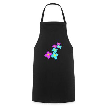 Beaucoup de jolies fleurs motif décoratif coloré belle - Tablier de cuisine - noir - Devant - AI Model Male 185 dark (185cm)