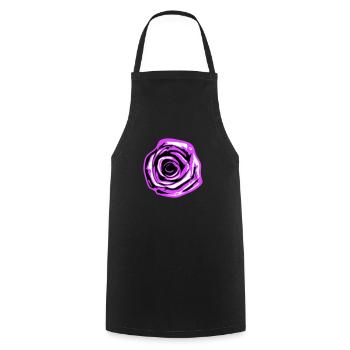 Jolie belle fleur de rose feuille roses romantique - Tablier de cuisine - noir - Devant - AI Model Male 185 dark (185cm)