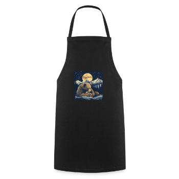 The Papabear at peace with himself - Cooking Apron - black - Front - AI Model Male 185 dark (185cm)