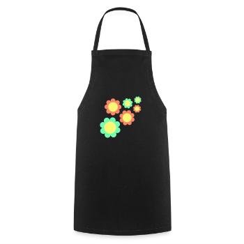 Beaucoup de fleurs colorées belle conception de motif décoratif - Tablier de cuisine - noir - Devant - AI Model Male 185 dark (185cm)