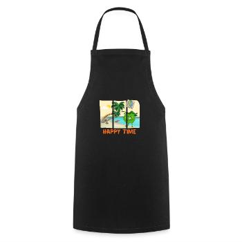Temps heureux - Tablier de cuisine - noir - Devant - AI Model Male 185 dark (185cm)